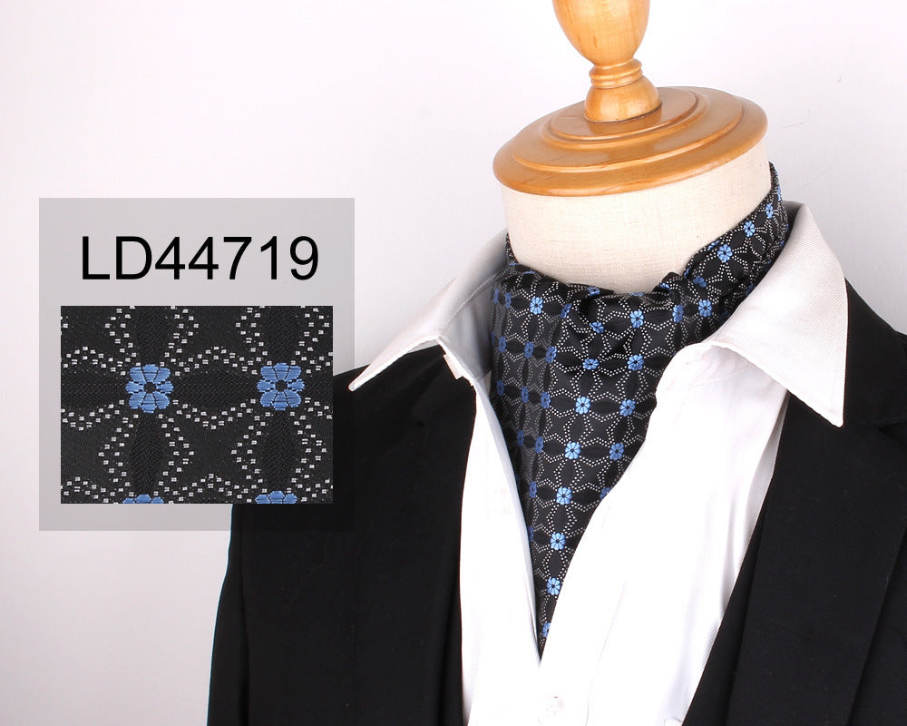 Men's Scarf Silk Floral Collar Mouth Napkin