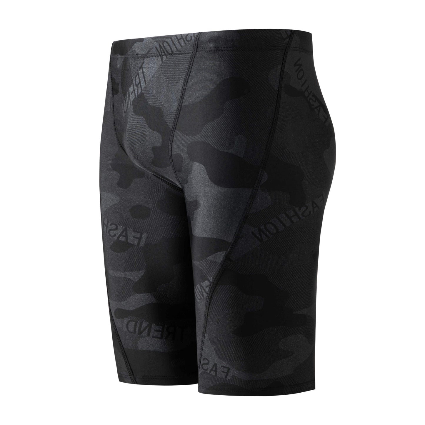 Men's Camouflage Letters Quick-drying Swimming Trunks Swimming Cap
