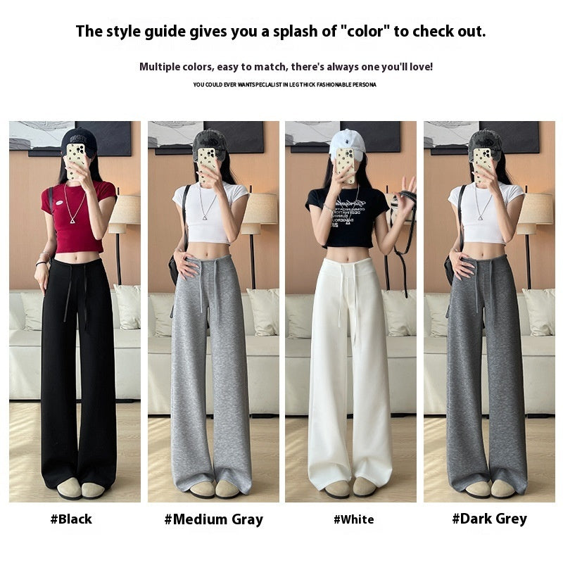Women's High Waist Slimming And Straight Draping Casual Wide Leg Sweatpants