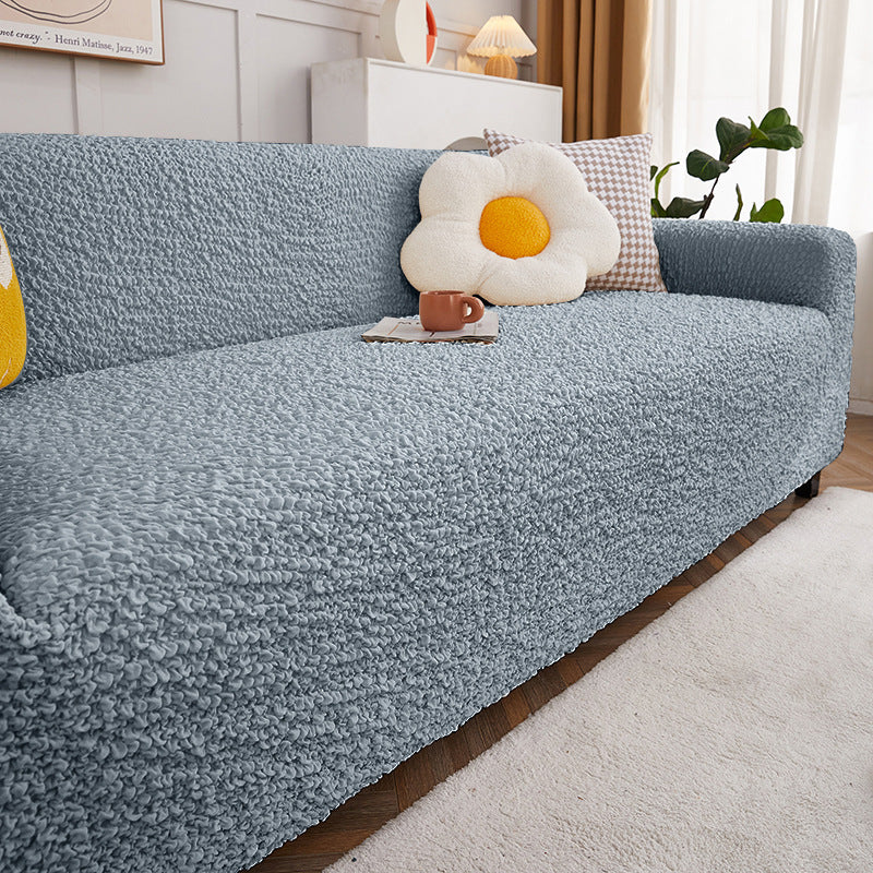 European Style Cream Style Bubble Stretch Sofa Cover Cover All-inclusive Straight Row Sofa Slipcover