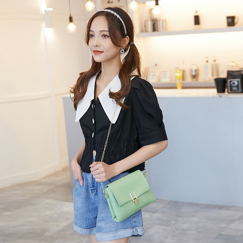 Chain Fashion Stone Pattern Small Square Bag