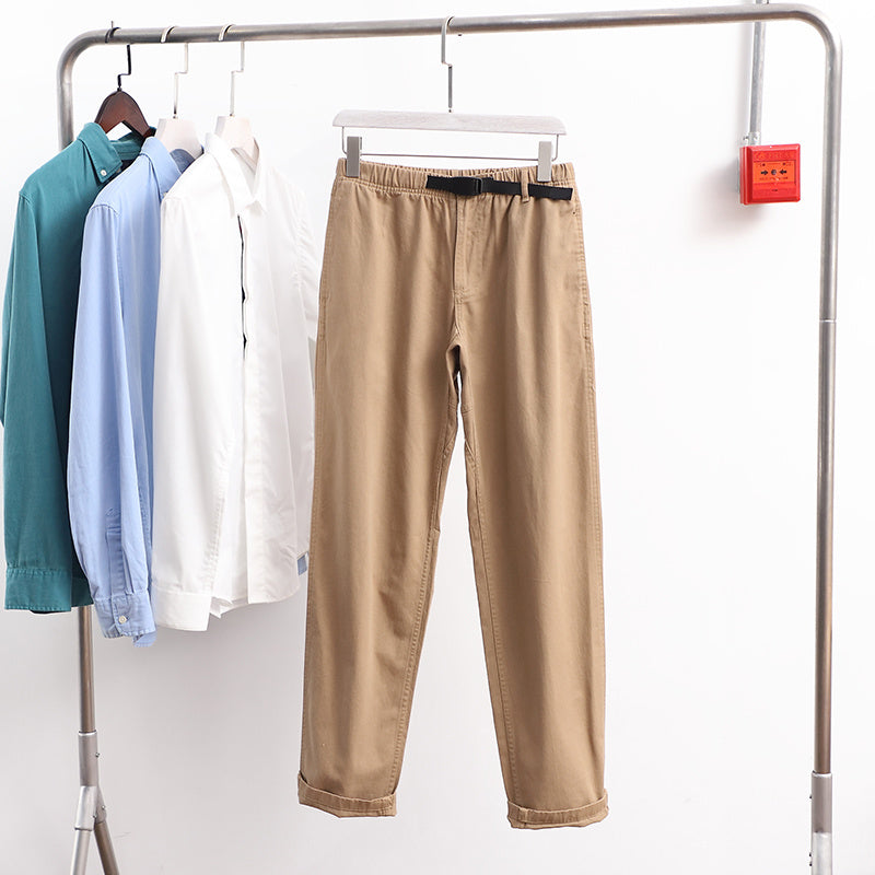 Men's Trousers Cotton Buckle Overalls Retro Pants