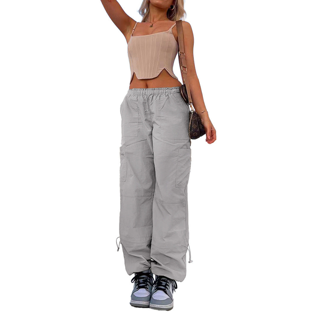 Multi-bag Straight Cargo Casual Pants