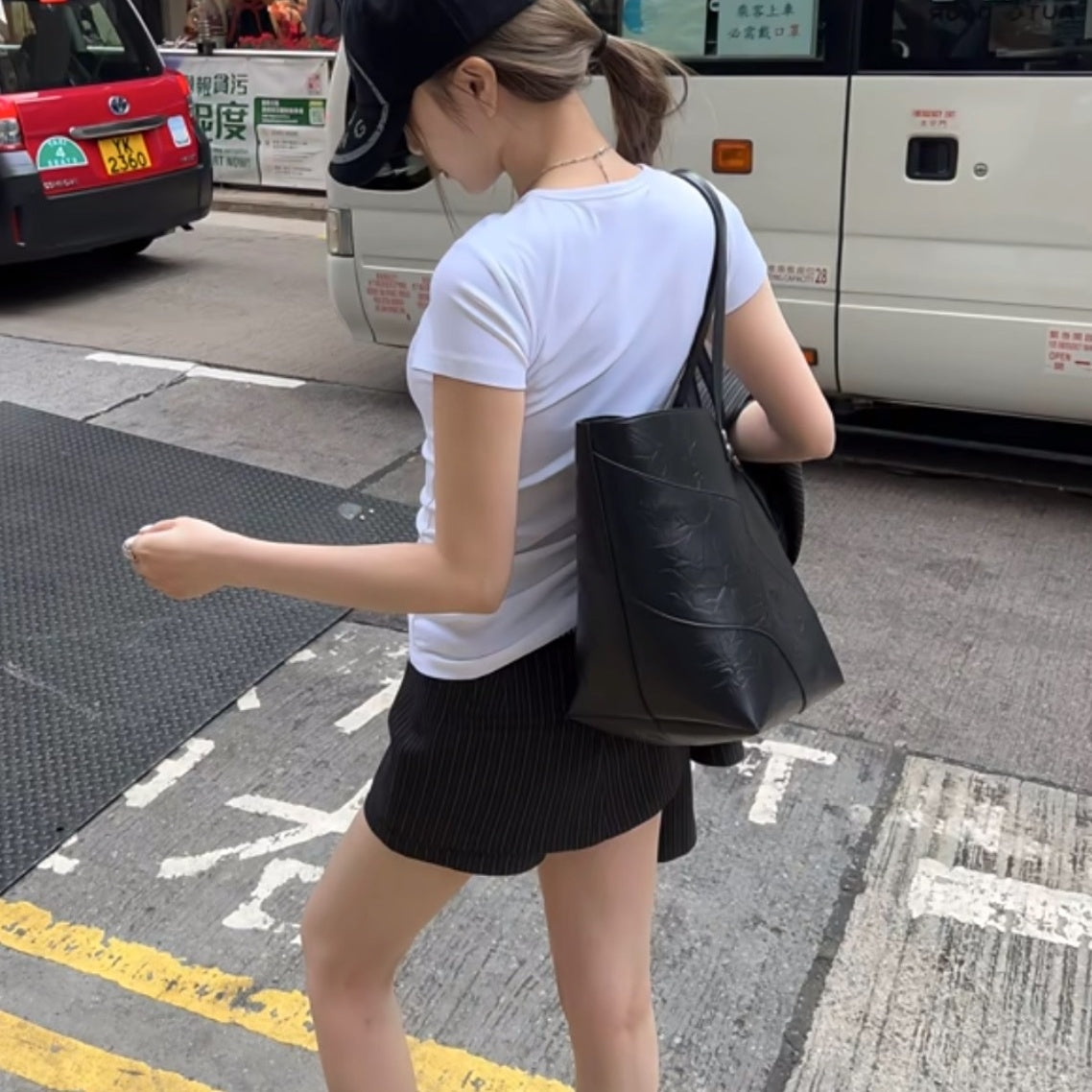 2025 ins Advanced Crack Texture Large Capacity Totes