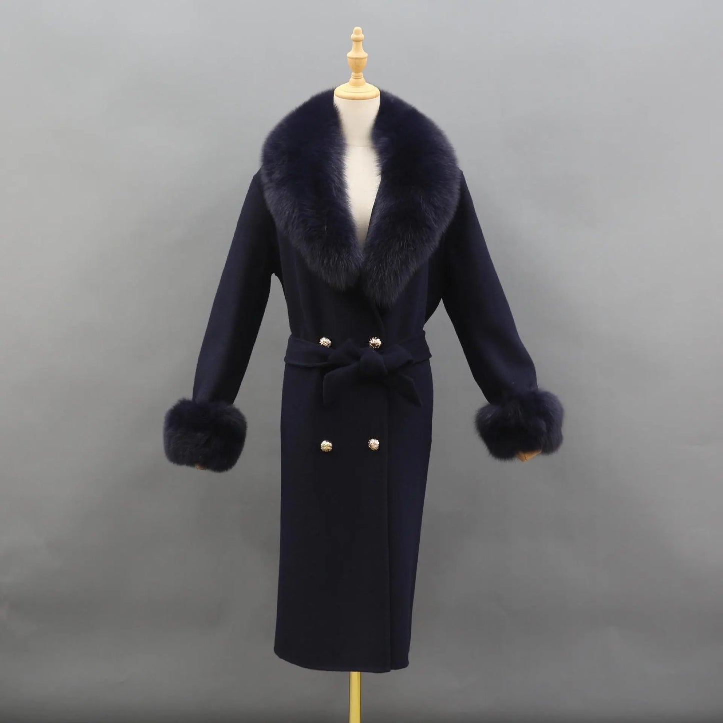 Fox Fur Leader Mouth Detachable Green Fruit Collar Double-sided Coat null