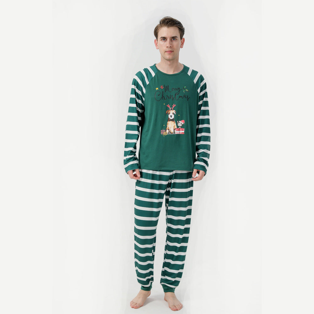Family European And American Christmas Parent-child Printed Pajamas Set