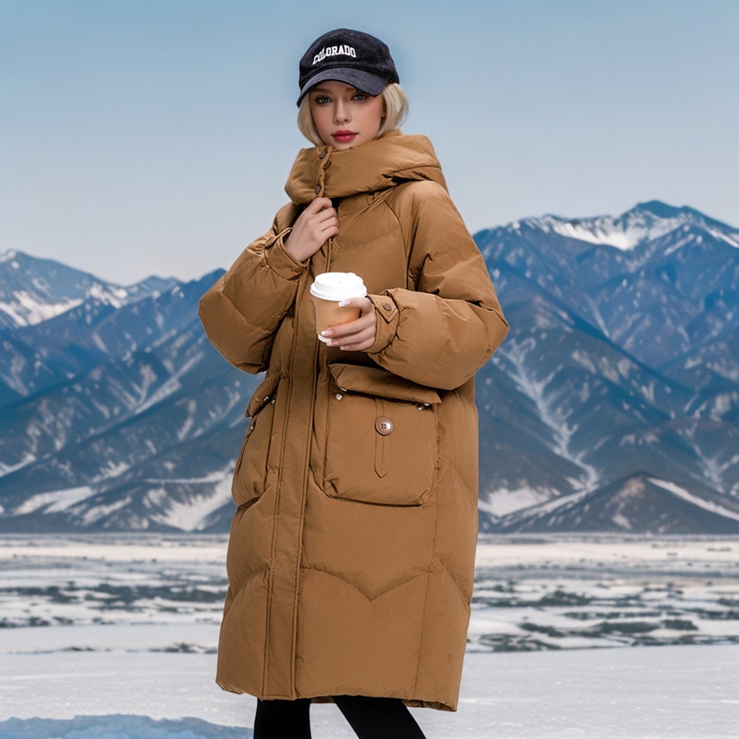 Fashion Down Jacket Women's Mid-length Winter