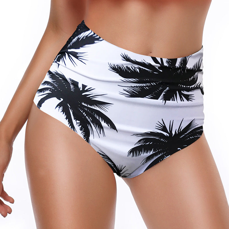 Women's High Waist Swimming Trunks Sexy Slim Pattern Swimming Trunks