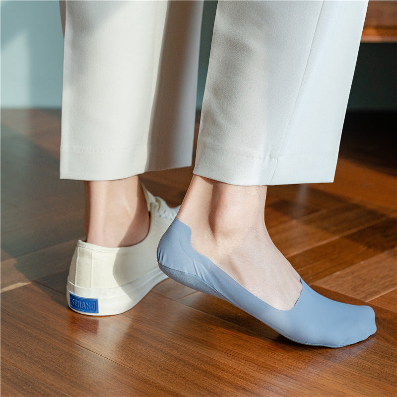 Men's Thin Arbitrary Cut Ice Silk Seamless Low Cut Socks