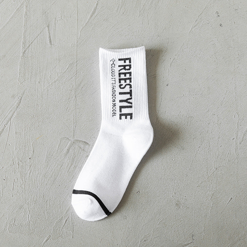 Women's Autumn And Winter Cartoon Illustration Japanese Style Mid-calf High Length Cotton Socks