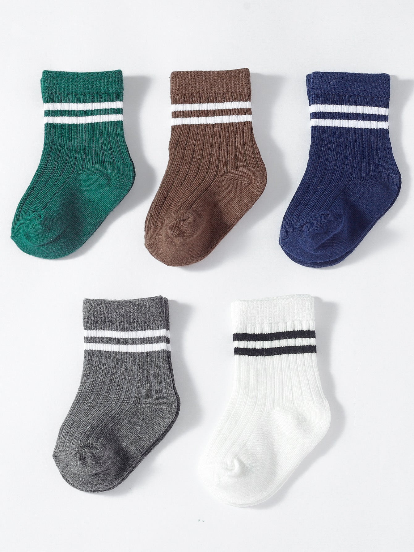 College Style Boys And Girls Middle Tube Cotton Socks 5 Pairs