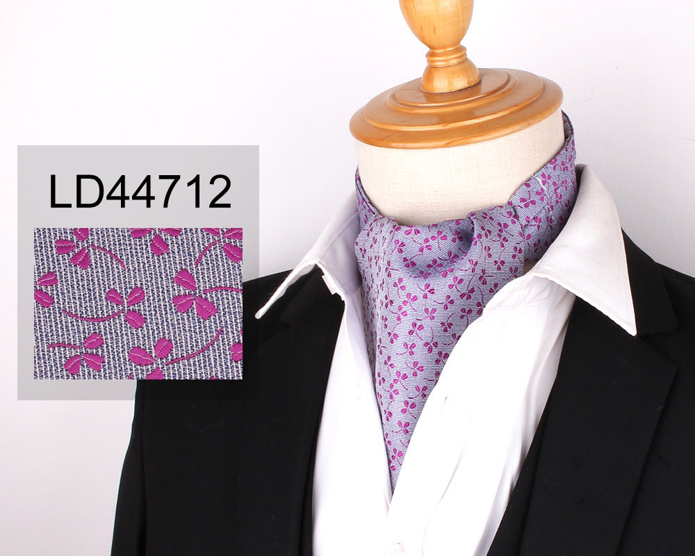 Men's Scarf Silk Floral Collar Mouth Napkin