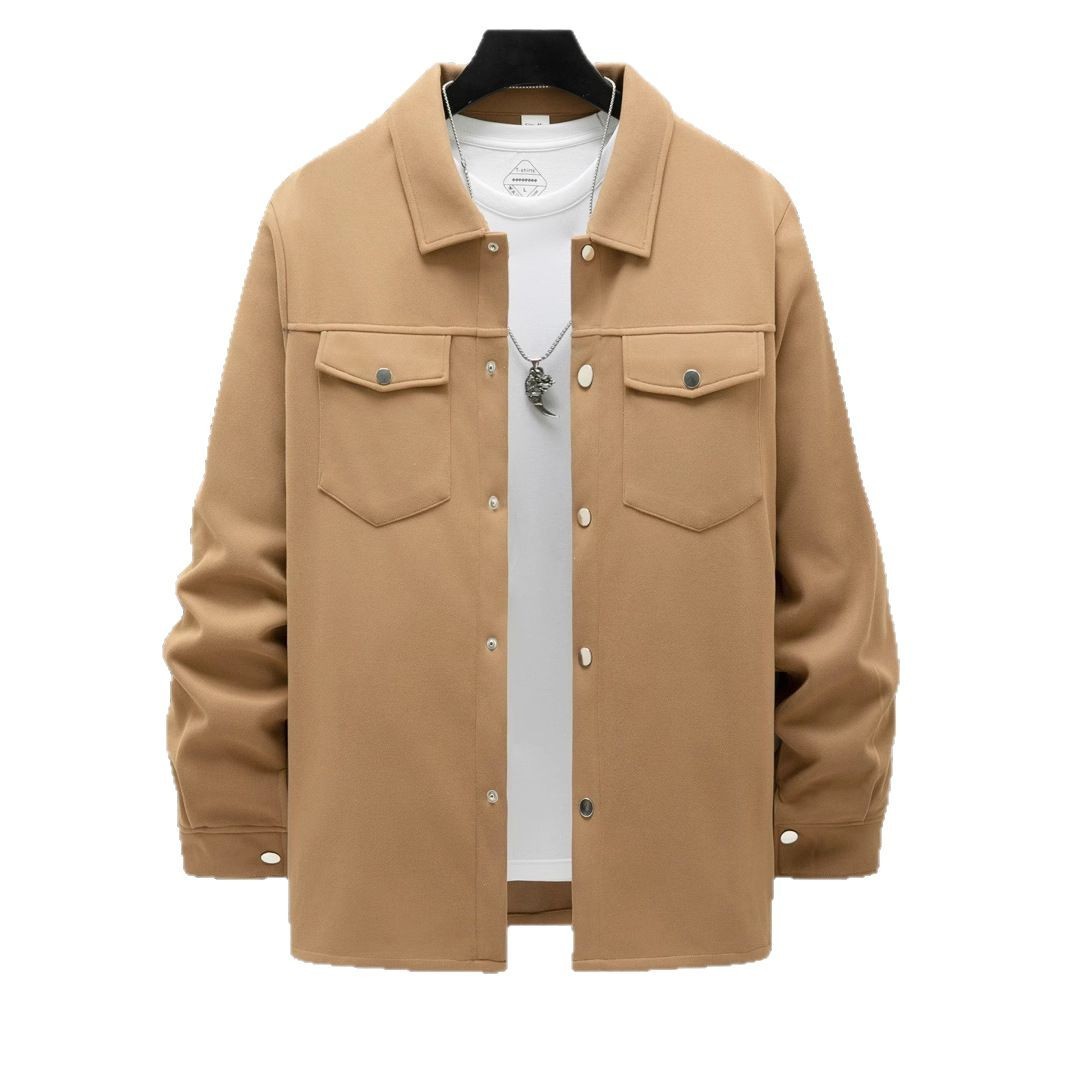 Men's Casual Spring And Autumn Solid Color Single-breasted Jacket Coat