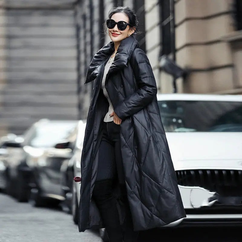 Korean Version Of Standing Collar Plus Size Leather Clothing In Winter null