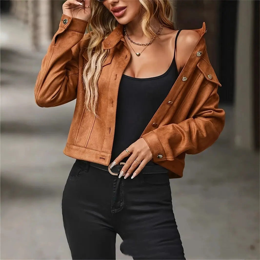 Women's Casual Cropped Casual Jacket null