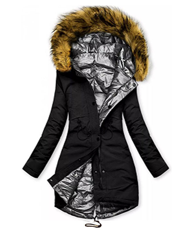 Women's Hooded Fur Collar Cotton-padded Coat Warm Winter Thick Coat