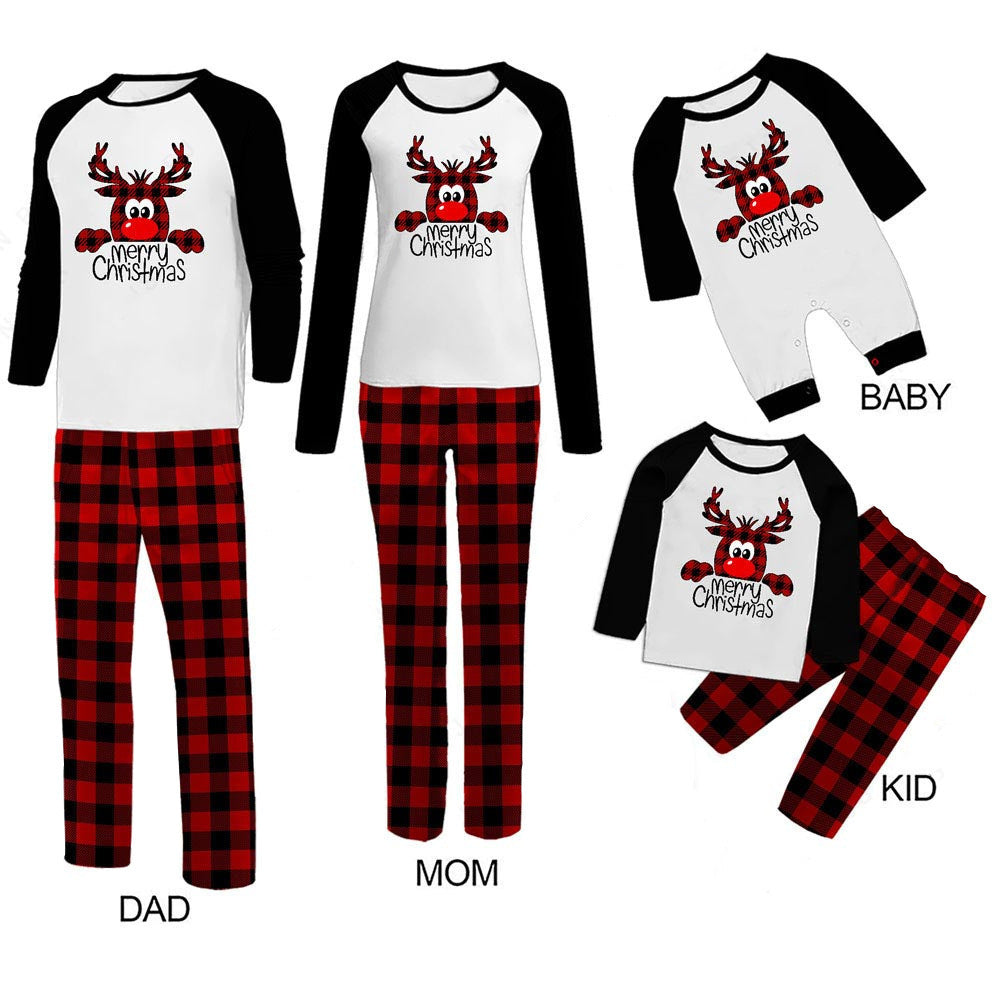 Christmas Printed Homewear Deer Pattern Parent-child Suit