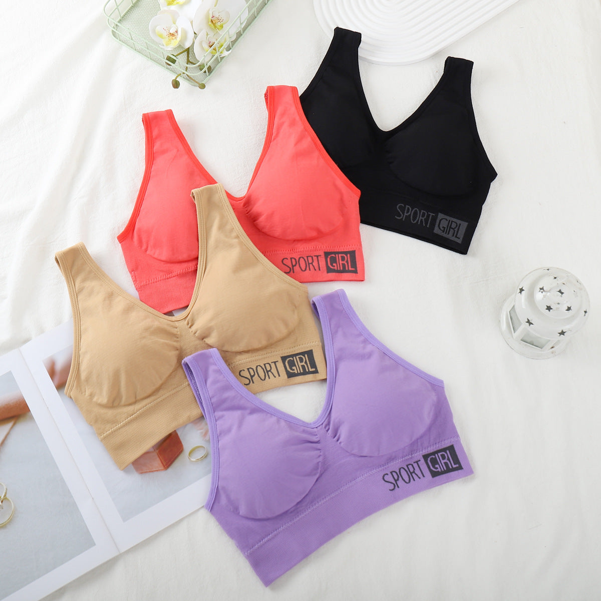 Vest Yoga Sports Underwear Women's Running Push Up Without Steel Ring