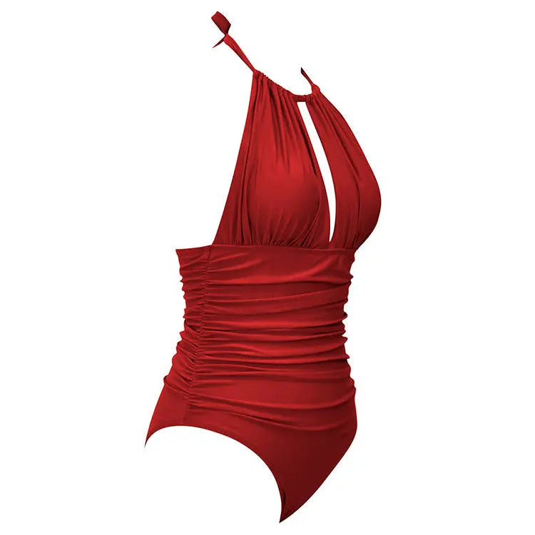 New One-piece Halter Hot Spring Swimming Swimsuit For Women null