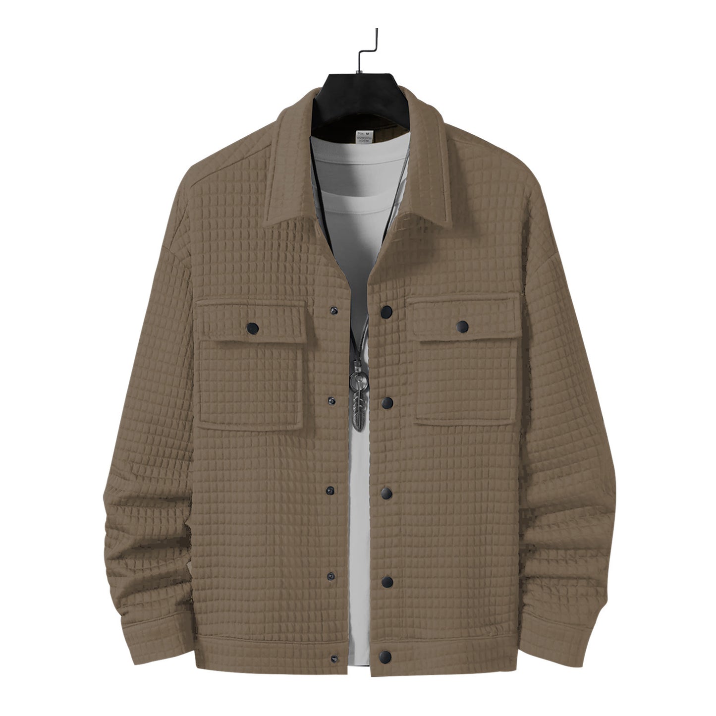 Men's Casual Jacquard Plaid Baggy Coat Shirt