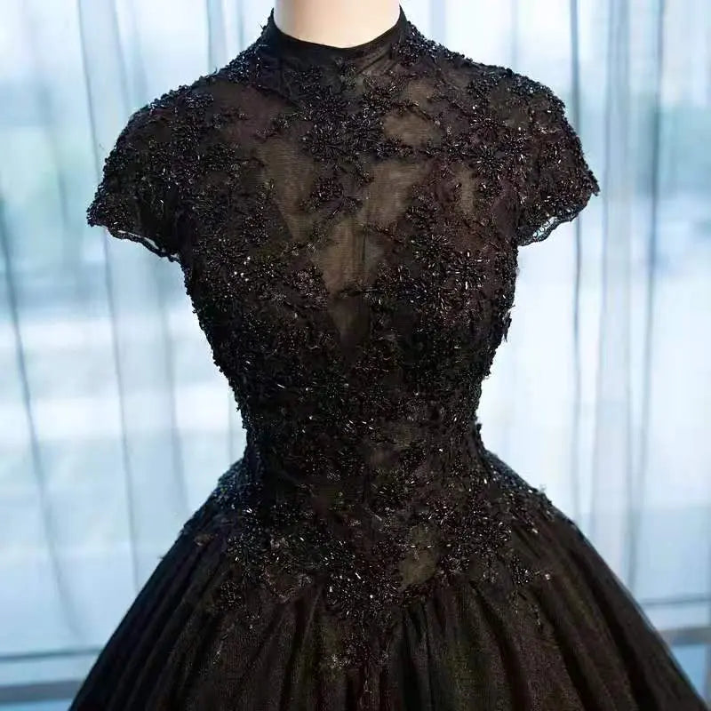 Black Lace High Neck Tutu Skirt Costume Nipaaj