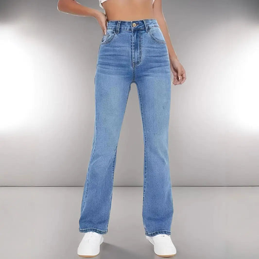European And American Style Women Skinny Light Blue Jeans For Women Slim-fit Figure Flattering Pants Trendy Nipaaj