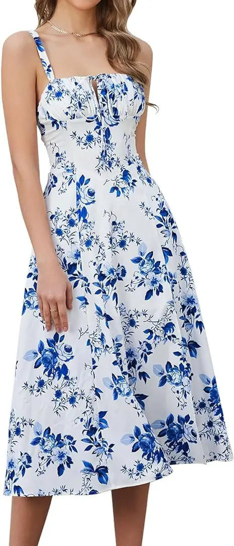 Mid-length Corset Elegant Slit Lace-up Women's Outing Leisure Dress null