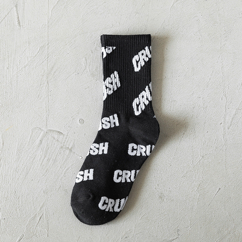 Women's Autumn And Winter Cartoon Illustration Japanese Style Mid-calf High Length Cotton Socks