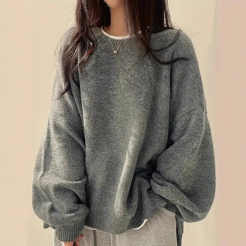 Idle Style Retro Crew Neck Pullover Sweater Nipaaj