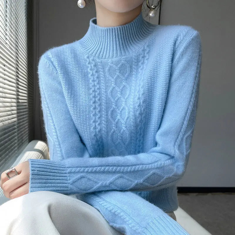 Thickened Half-high Collar Cashmere Sweater Nipaaj