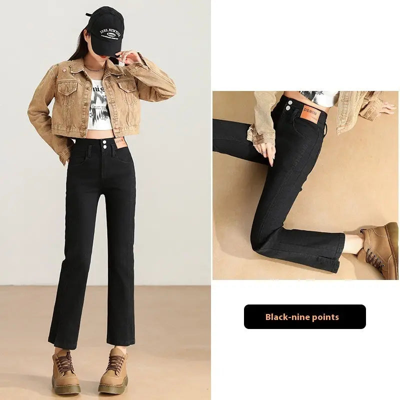 High Waist Slimming And Fashionable Design Popular Ankle-length Cigarette Pants Nipaaj