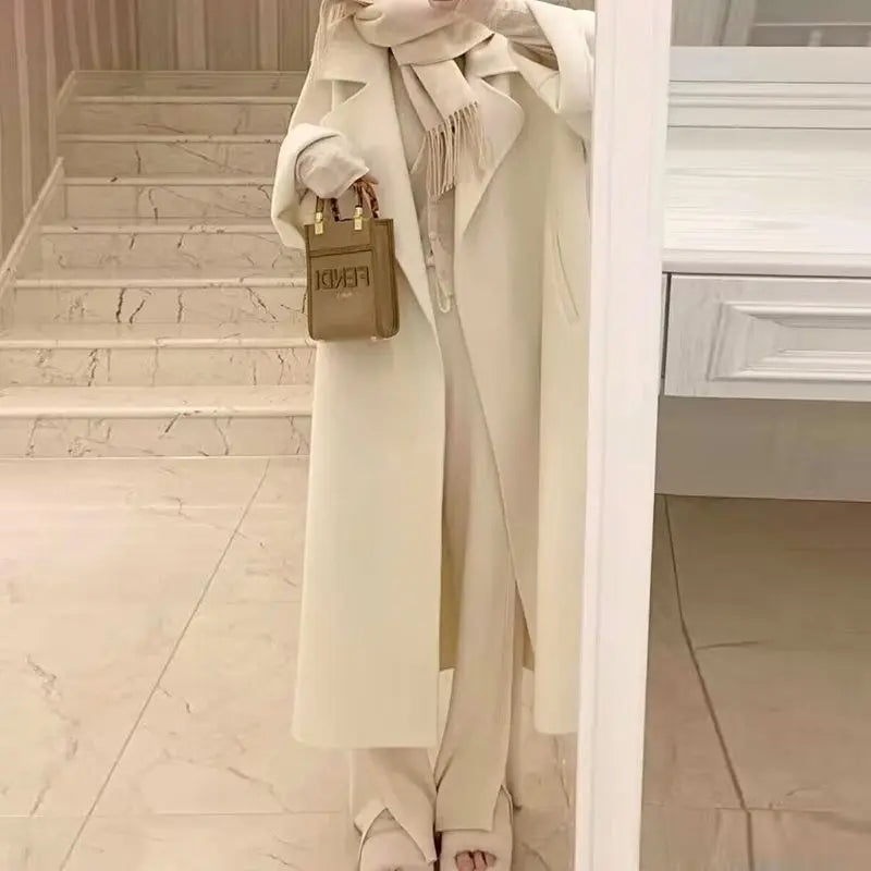 Mid-length Fall Winter Fashion Socialite Below-the-knee Coat null