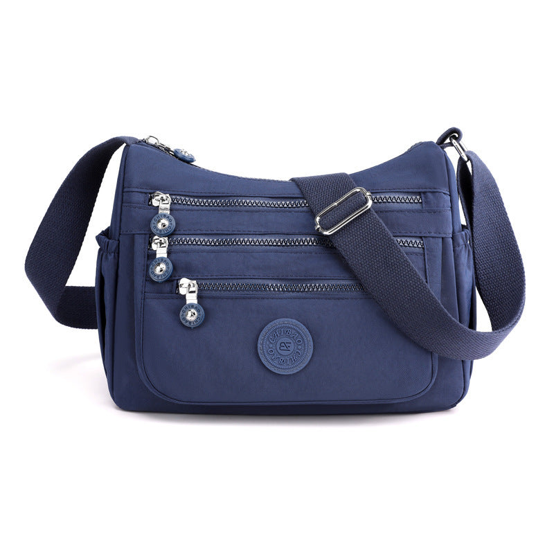 Simple Solid Color Nylon Crossbody Cloth Bag