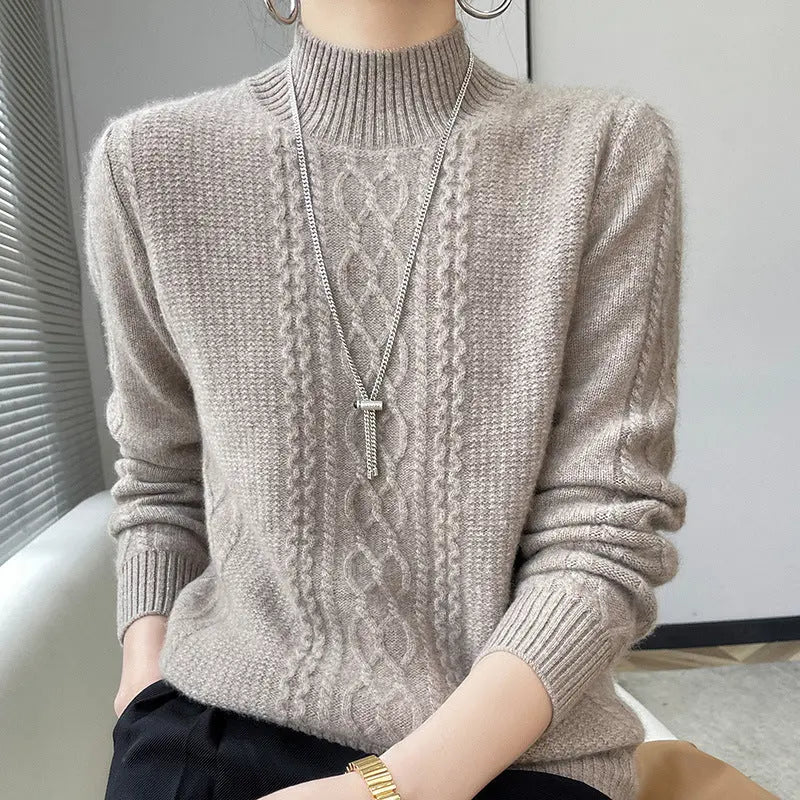 Thickened Half-high Collar Cashmere Sweater Nipaaj
