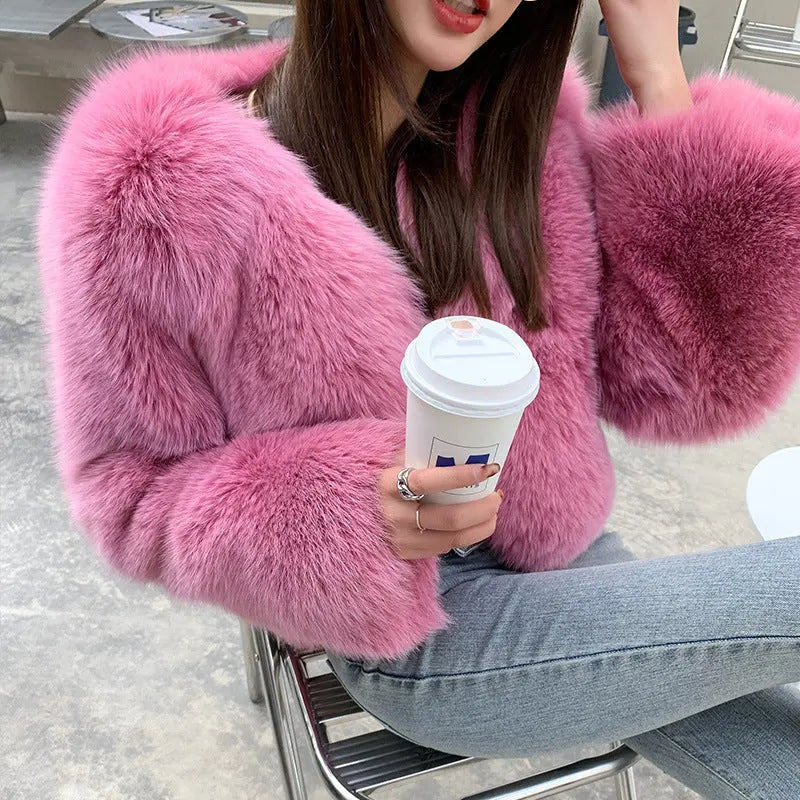 New Whole Skin Fox Fur Coat Female null
