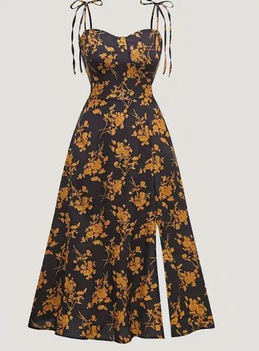 Waist-tight Sexy Floral Slimming Sling Dress null