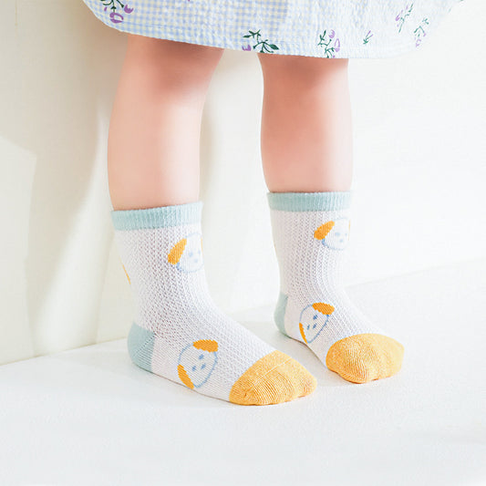 Thin Baby Socks With Mesh For Breathability