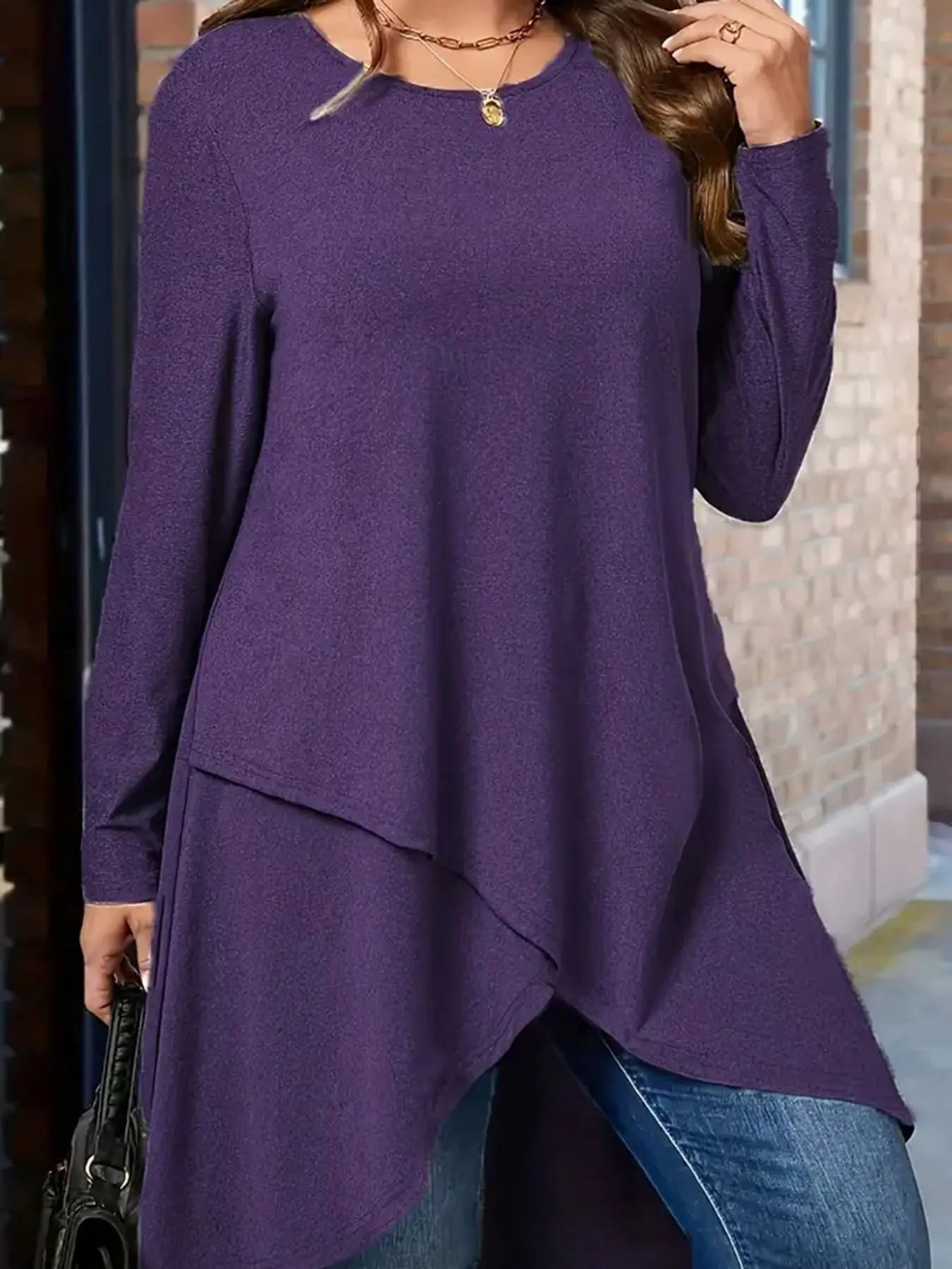 Plus Size Women's Autumn And Winter New Casual Loose Long Sleeves Outerwear Top null