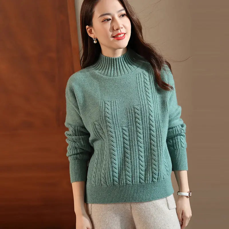 Turtleneck wool sweater women Nipaaj