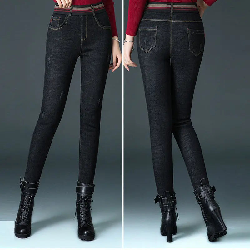 Women's winter plush thick jeans Nipaaj