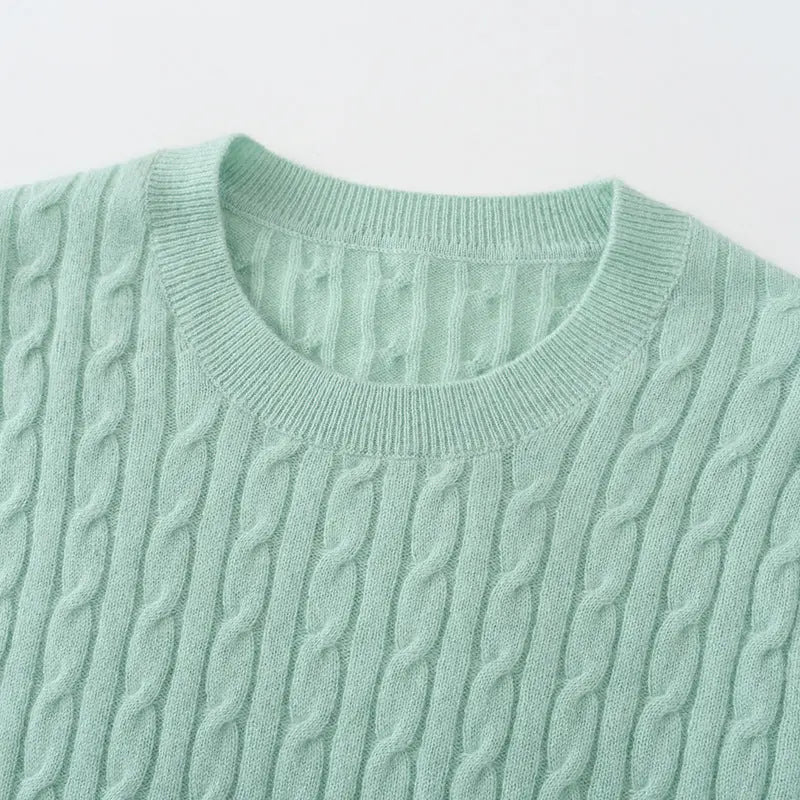 Round Neck Sweater Women's Pure Cashmere Sweater Nipaaj