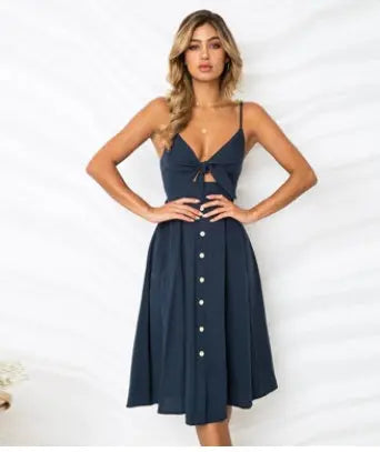 Women Summer Dresses Sleeveless Backless Strap Long Close-fitting Sheath Female Party Evening Dresses Vestidos null