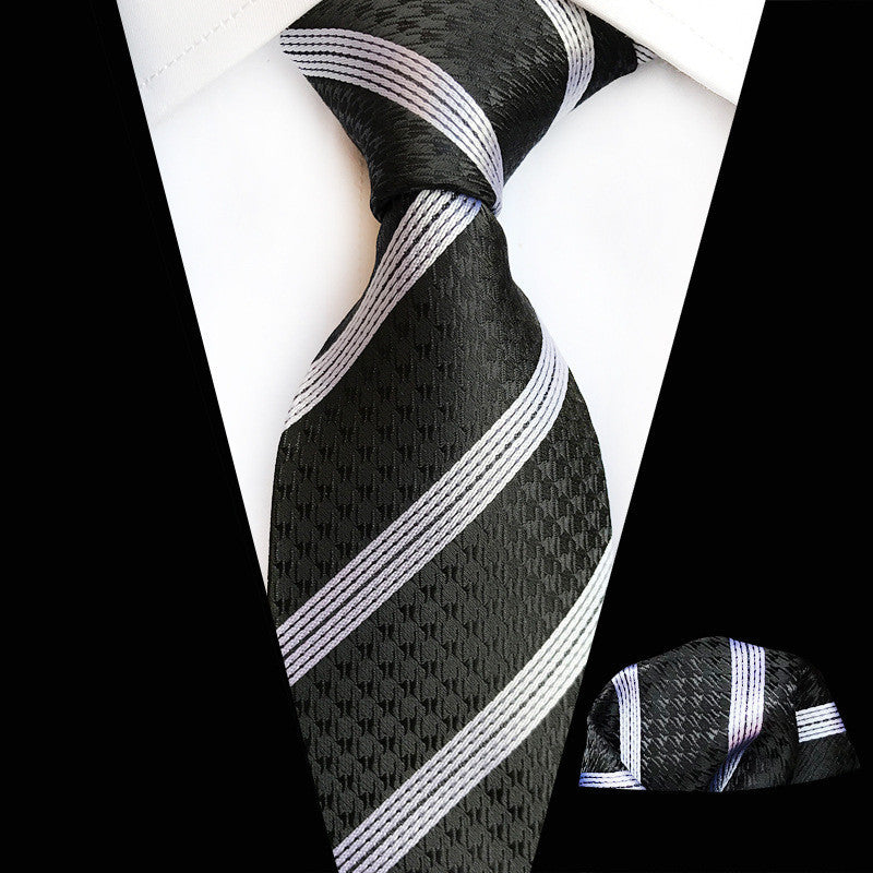 Fashion Plaid Tie Square Scarf Set