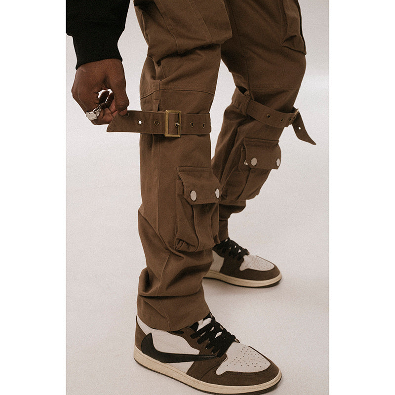Black And Brown Multi-Pocket Trousers