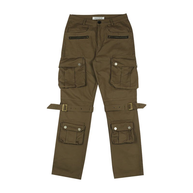 Black And Brown Multi-Pocket Trousers