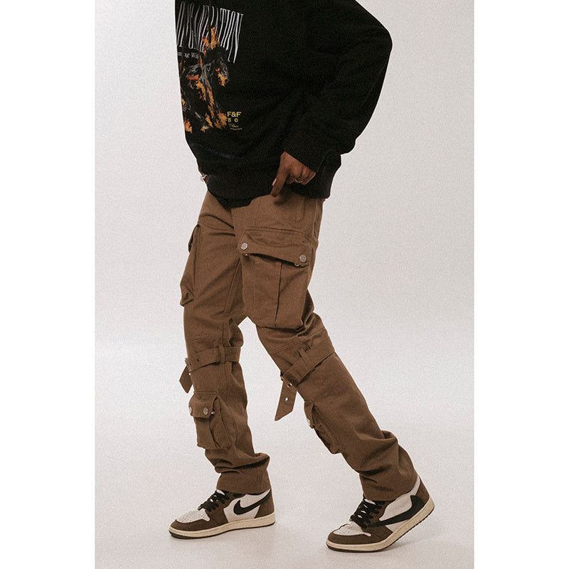 Black And Brown Multi-Pocket Trousers