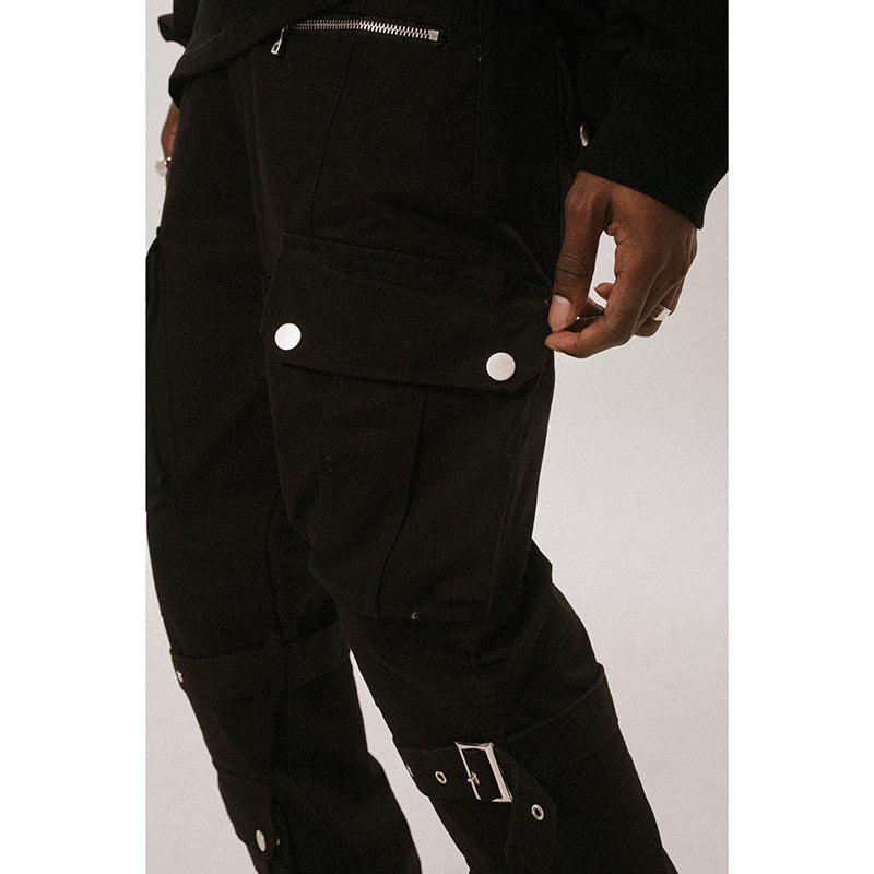 Black And Brown Multi-Pocket Trousers