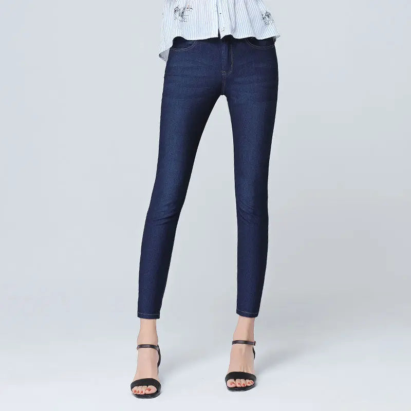 Fashion Simple Ladies Ice Silk Soft Jeans Nipaaj