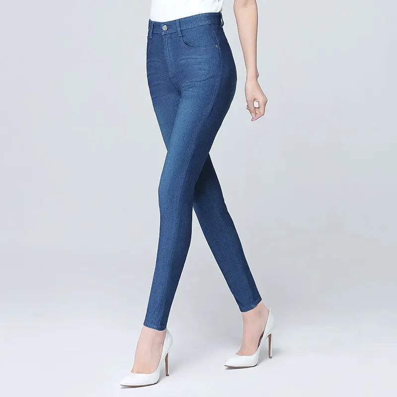 Fashion Simple Ladies Ice Silk Soft Jeans Nipaaj