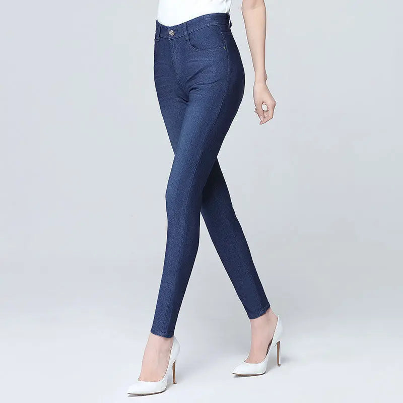 Fashion Simple Ladies Ice Silk Soft Jeans Nipaaj